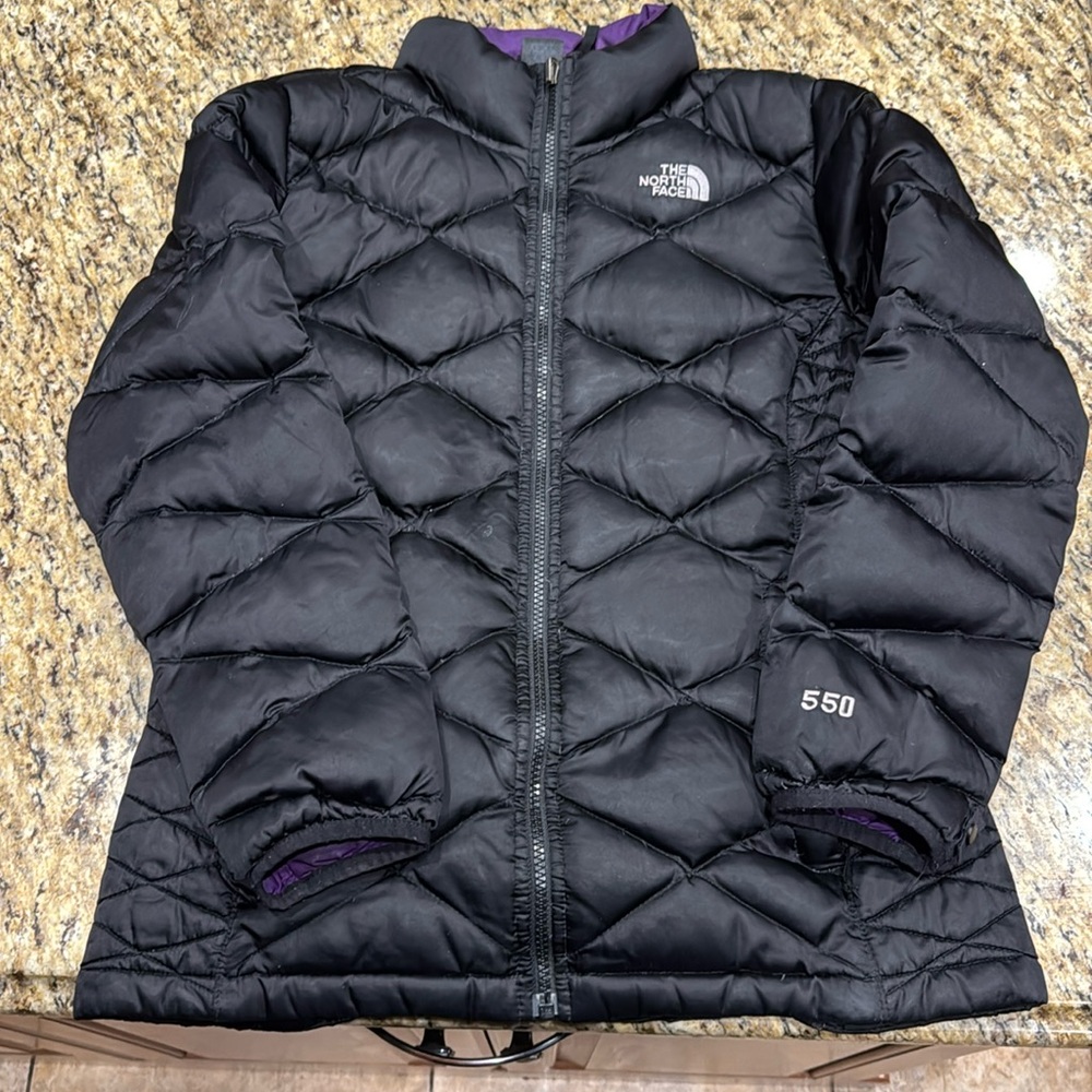 Girls XL (18) Black down jacket 550 The North Face